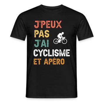 I can't I have cycling and vintage aperitif - Men's T-Shirt - black - Front - AI Model Male 178 light (178cm)