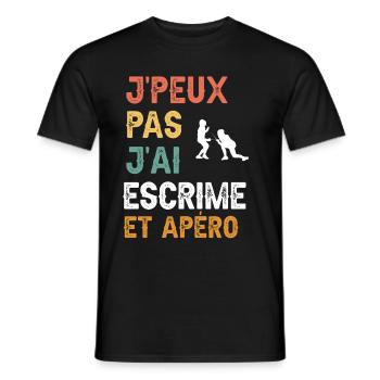 Ich kann nicht Fechten und Vintage-Aperitif haben - Männer T-Shirt - Schwarz - Vorne - AI Model Male 178 light (178cm)