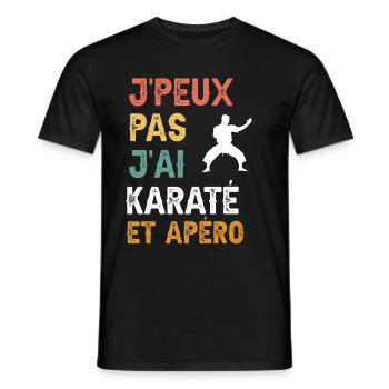 Ich kann nicht Karate und Vintage-Aperitif haben - Männer T-Shirt - Schwarz - Vorne - AI Model Male 178 light (178cm)