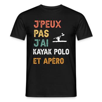 Ich kann nicht, ich kann Kajak-Polo und Vintage-Aperitif haben - Männer T-Shirt - Schwarz - Vorne - AI Model Male 178 light (178cm)