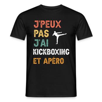 Ich kann nicht Kickboxen und Vintage-Aperitif haben - Männer T-Shirt - Schwarz - Vorne - AI Model Male 178 light (178cm)