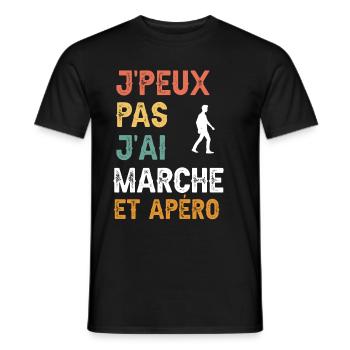 I can't I walked and vintage aperitif - Men's T-Shirt - black - Front - AI Model Male 178 light (178cm)