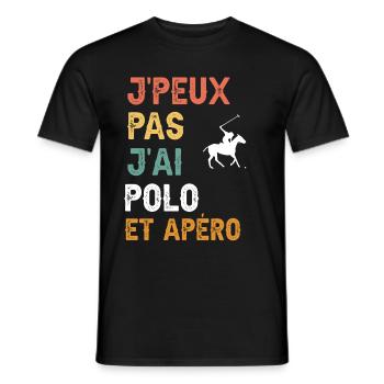 Ich kann kein Poloshirt und einen Vintage-Aperitif haben - Männer T-Shirt - Schwarz - Vorne - AI Model Male 178 light (178cm)