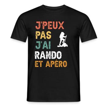 I can't I hiked and vintage aperitif - Men's T-Shirt - black - Front - AI Model Male 178 light (178cm)