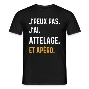 I can't I hitched up aperitif humor - Men's T-Shirt - black - Front - AI Model Male 178 light (178cm)