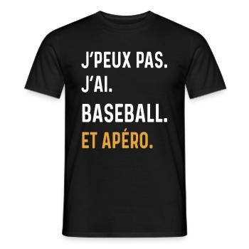 I can't I have baseball aperitif humor - Men's T-Shirt - black - Front - AI Model Male 178 light (178cm)