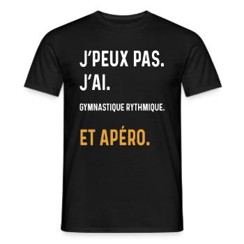 Ich kann nicht, ich habe rhythmische Sportgymnastik, Aperitif, Humor - Männer T-Shirt - Schwarz - Vorne - AI Model Male 178 light (178cm)