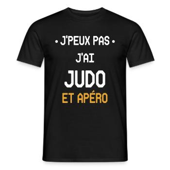Ich kann nicht Judo und Aperitif haben - Männer T-Shirt - Schwarz - Vorne - AI Model Male 178 light (178cm)