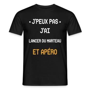 I can't I threw the hammer and aperitif - Men's T-Shirt - black - Front - AI Model Male 178 light (178cm)