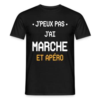 Ich kann nicht ich bin gelaufen und Aperitif - Männer T-Shirt - Schwarz - Vorne - AI Model Male 178 light (178cm)