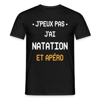 Ich kann nicht schwimmen und Aperitif - Männer T-Shirt - Schwarz - Vorne - AI Model Male 178 light (178cm)