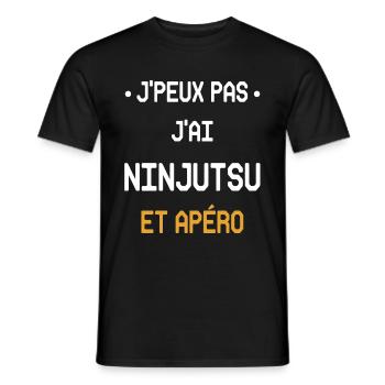I can't I have ninjutsu and aperitif - Men's T-Shirt - black - Front - AI Model Male 178 light (178cm)