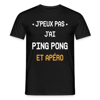 Ich kann nicht, ich kann Tischtennis und Aperitif haben - Männer T-Shirt - Schwarz - Vorne - AI Model Male 178 light (178cm)