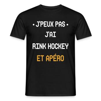 j'peux pas j'ai rink hockey et apéro - T-shirt homme - noir - Devant - AI Model Male 178 light (178cm)