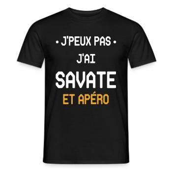 I can't I have savate and aperitif - Men's T-Shirt - black - Front - AI Model Male 178 light (178cm)