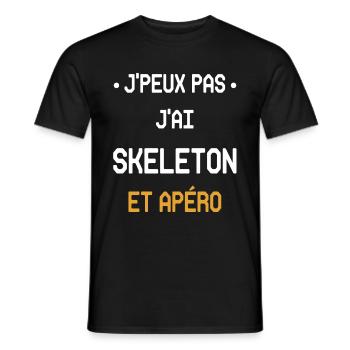 Ich kann nicht, ich habe Skelett und Aperitif - Männer T-Shirt - Schwarz - Vorne - AI Model Male 178 light (178cm)