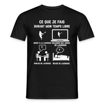 Freizeit Lacrosse Humor - Männer T-Shirt - Schwarz - Vorne - AI Model Male 178 light (178cm)