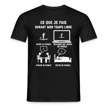 Freizeit Paddle Humor - Männer T-Shirt - Schwarz - Vorne - AI Model Male 178 light (178cm)