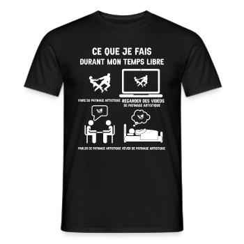 Freizeit Eiskunstlauf Humor - Männer T-Shirt - Schwarz - Vorne - AI Model Male 178 light (178cm)