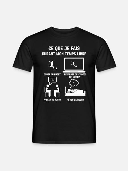 Freizeit Rugby Humor - Männer T-Shirt - Schwarz