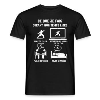 temps libre tai chi humour - T-shirt homme - noir - Devant - AI Model Male 178 light (178cm)