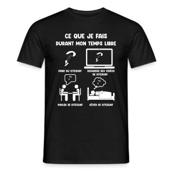 Free time Kitesurfing funny humor - Men's T-Shirt - black - Front - AI Model Male 178 light (178cm)