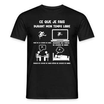 temps libre athlétisme course haies humour drôle - T-shirt homme - noir - Devant - AI Model Male 178 light (178cm)