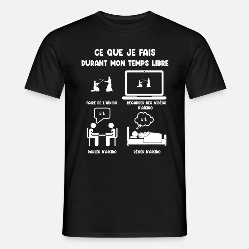 Freizeit Aikido lustiger Humor - Männer T-Shirt - Schwarz