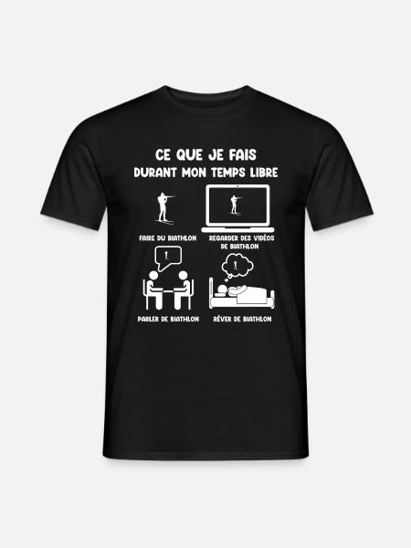 temps libre biathlon humour drôle - Mænd T-shirt - sort