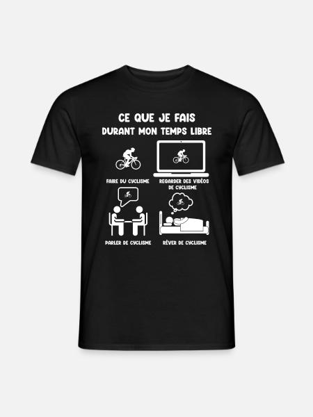 temps libre cyclisme humour drôle - T-shirt herr - svart