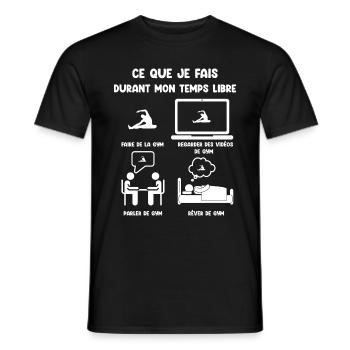 temps libre gym humour drôle - T-shirt homme - noir - Devant - AI Model Male 178 light (178cm)