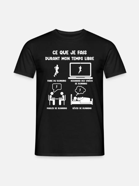 temps libre running humour drôle - T-shirt herr - svart