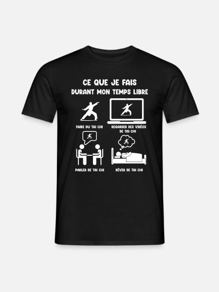 Czas wolny Tai Chi zabawny humor - T-shirt męski - czarny
