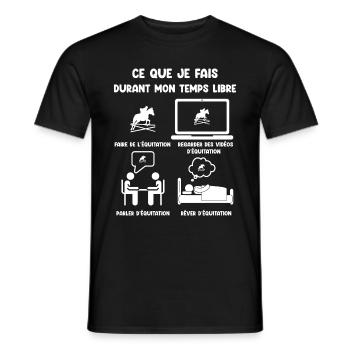 Free time riding funny humor - Men's T-Shirt - black - Front - AI Model Male 178 light (178cm)