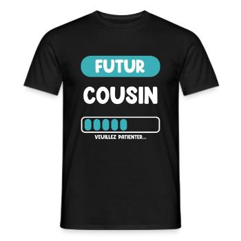 futur cousin cadeau cousin cadeau cousin - T-shirt homme - noir - Devant - AI Model Male 178 light (178cm)