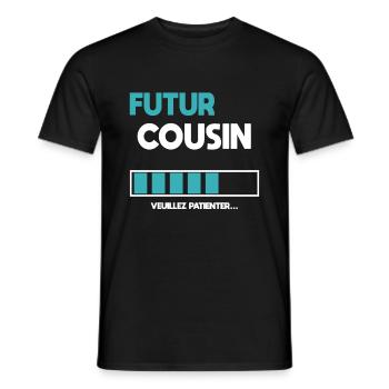 futur cousin cadeau cousin - T-shirt homme - noir - Devant - AI Model Male 178 light (178cm)