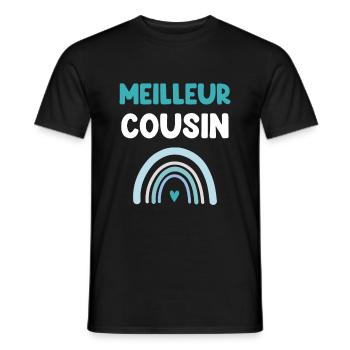meilleur cousin arc-en-ciel cadeau cousin - T-shirt homme - noir - Devant - AI Model Male 178 light (178cm)
