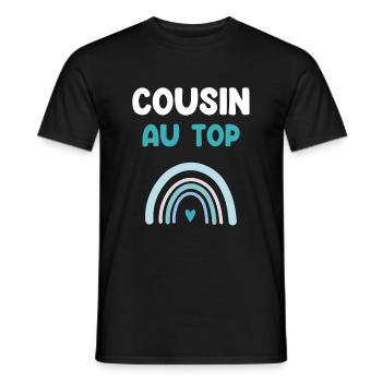 Cousin an der Spitze Regenbogen Cousine Geschenk - Männer T-Shirt - Schwarz - Vorne - AI Model Male 178 light (178cm)