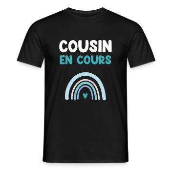 cousin en cours arc-en-ciel cadeau cousin - T-shirt homme - noir - Devant - AI Model Male 178 light (178cm)
