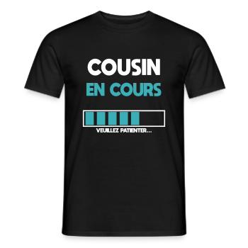 Current cousin future cousin gift cousin - Men's T-Shirt - black - Front - AI Model Male 178 light (178cm)
