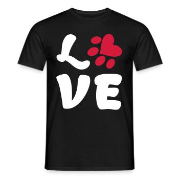 LOVE DOGS - Men's T-Shirt - black - Front - AI Model Male 178 light (178cm)