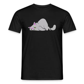 Müde Katze - Männer T-Shirt - Schwarz - Vorne - AI Model Male 178 light (178cm)