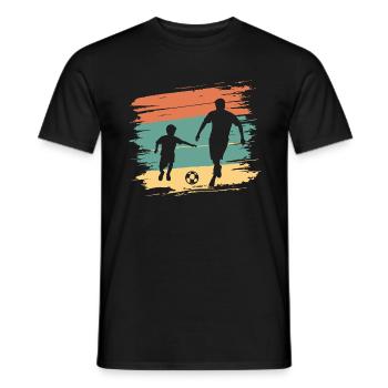 Père et fils football vintage - T-shirt homme - noir - Devant - AI Model Male 178 light (178cm)