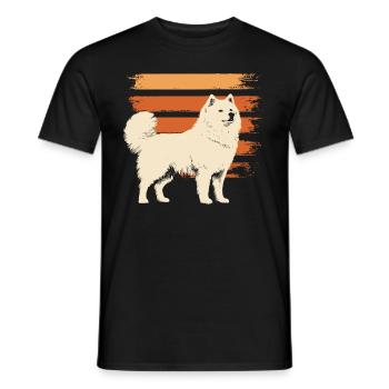 Samojede Vintage Portrait - Männer T-Shirt - Schwarz - Vorne - AI Model Male 178 light (178cm)