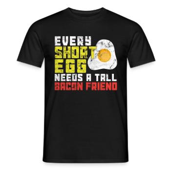 Bacon et oeufs (partenaire chemise 2von2) - T-shirt homme - noir - Devant - AI Model Male 178 light (178cm)