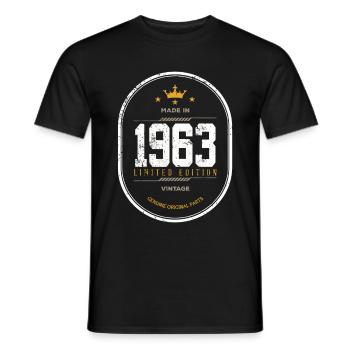 Hergestellt in 1963 Limited Edition Vintage - Männer T-Shirt - Schwarz - Vorne - AI Model Male 178 light (178cm)