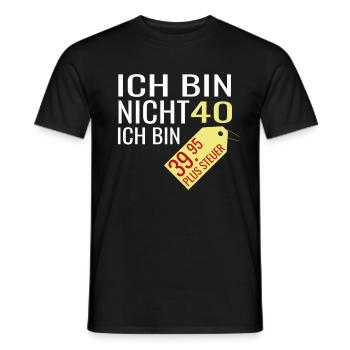 Je n'ai pas 40 ans j'ai 39 ans - 40 ans - T-shirt homme - noir - Devant - AI Model Male 178 light (178cm)