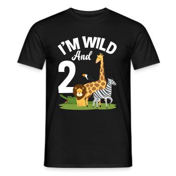2ème anniversaire chemise Jungle Two - T-shirt homme - noir - Devant - AI Model Male 178 light (178cm)