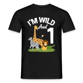 Chemise anniversaire 1er anniversaire jungle one - T-shirt homme - noir - Devant - AI Model Male 178 light (178cm)