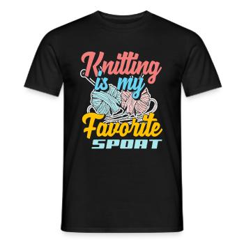 Stricken Lieblingssport Hobby Geschenkidee - Männer T-Shirt - Schwarz - Vorne - AI Model Male 178 light (178cm)